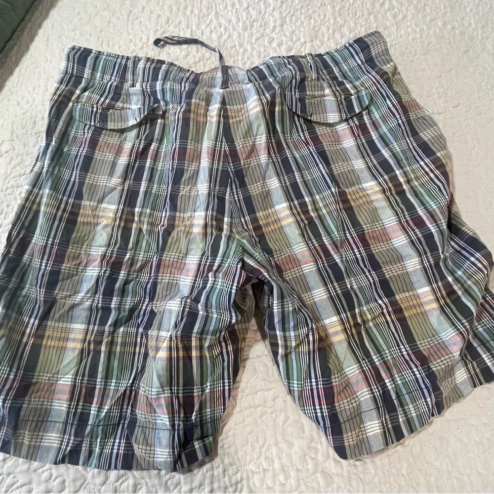 Polo by Ralph Lauren Mens Plaid‎ Green Navy Madras Shorts Size 44B